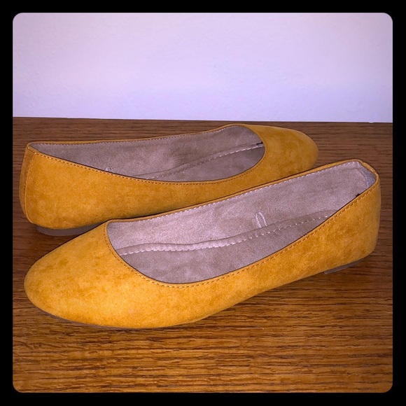 mustard yellow ballet flats